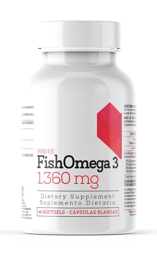 Wild EE FishOmega 3 1.360 mg, 60 cápsulas blandas
